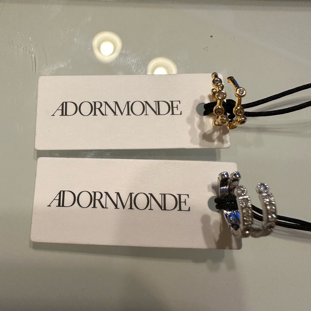 ADORNMONDE ear cuffs. Two pairs - one silver & one gold